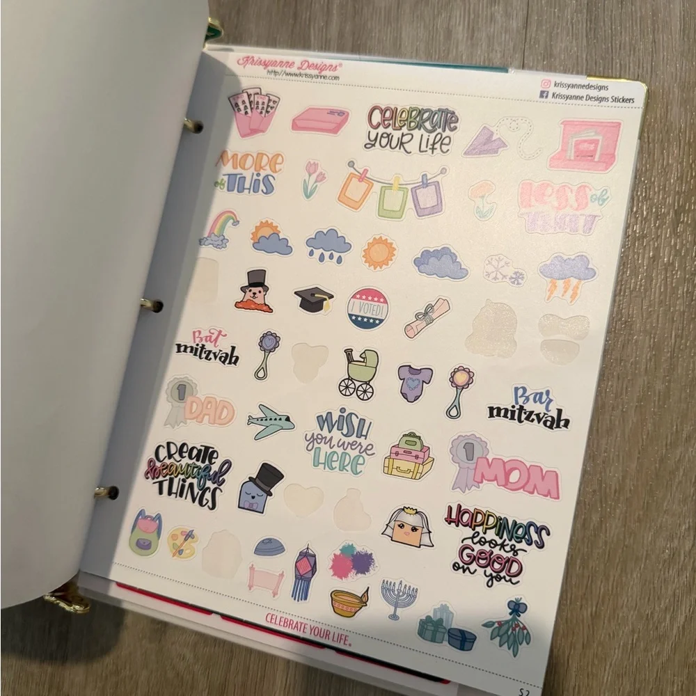 Yellow and Blue Typewriter Sticker Binder